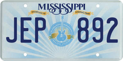 MS license plate JEP892