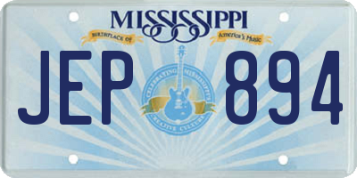 MS license plate JEP894