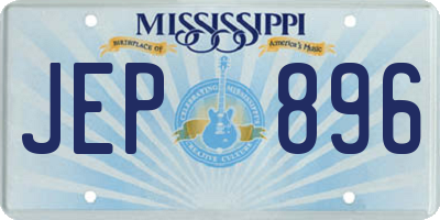 MS license plate JEP896