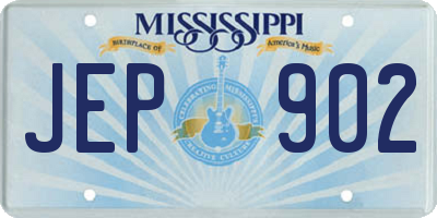 MS license plate JEP902