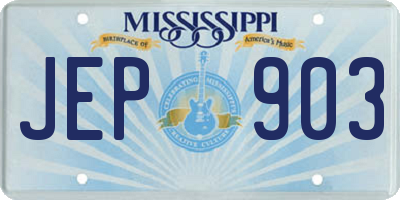 MS license plate JEP903