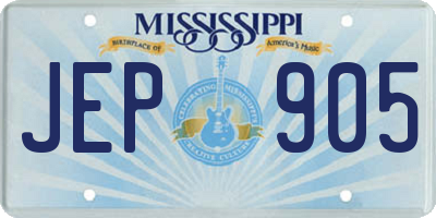 MS license plate JEP905