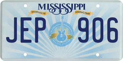 MS license plate JEP906