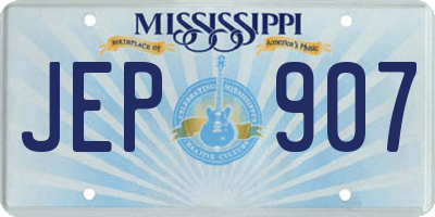 MS license plate JEP907
