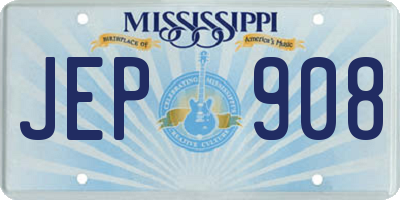 MS license plate JEP908