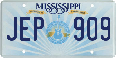 MS license plate JEP909