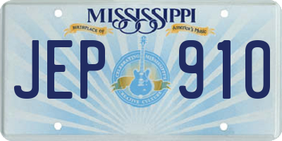 MS license plate JEP910