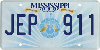 MS license plate JEP911