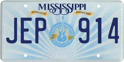 MS license plate JEP914