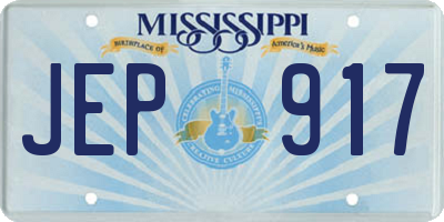 MS license plate JEP917