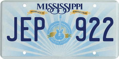 MS license plate JEP922