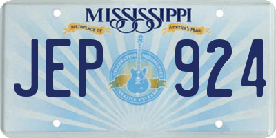 MS license plate JEP924