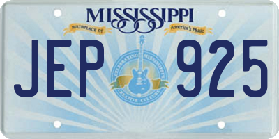 MS license plate JEP925