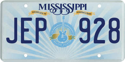 MS license plate JEP928