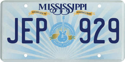 MS license plate JEP929