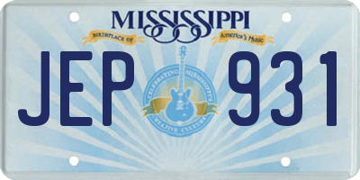 MS license plate JEP931