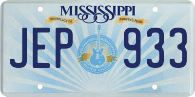 MS license plate JEP933
