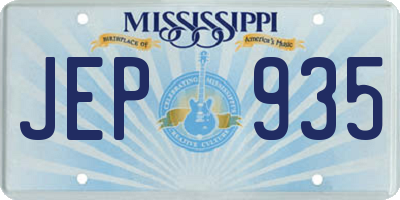 MS license plate JEP935