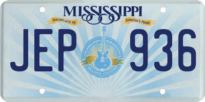 MS license plate JEP936
