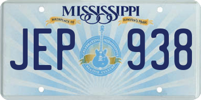 MS license plate JEP938