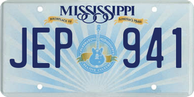 MS license plate JEP941