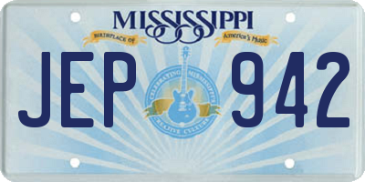 MS license plate JEP942