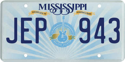 MS license plate JEP943