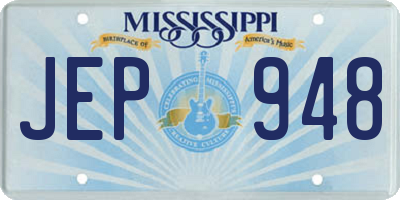 MS license plate JEP948