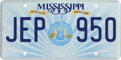 MS license plate JEP950