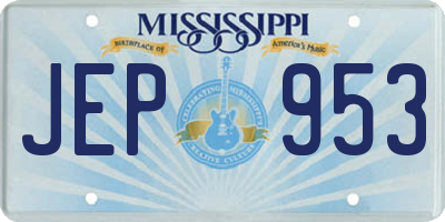 MS license plate JEP953
