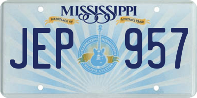 MS license plate JEP957