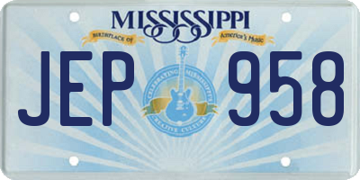 MS license plate JEP958