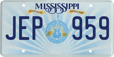 MS license plate JEP959