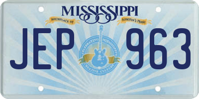 MS license plate JEP963