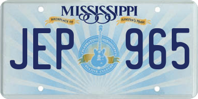 MS license plate JEP965