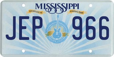 MS license plate JEP966