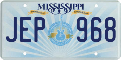 MS license plate JEP968