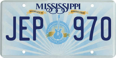 MS license plate JEP970