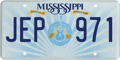MS license plate JEP971