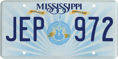 MS license plate JEP972