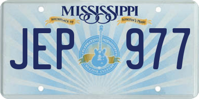 MS license plate JEP977