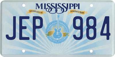 MS license plate JEP984