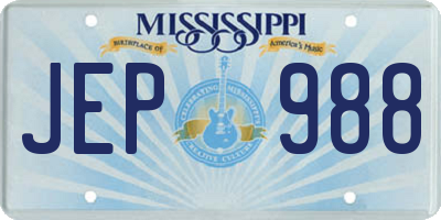 MS license plate JEP988