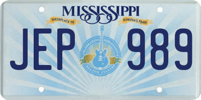 MS license plate JEP989