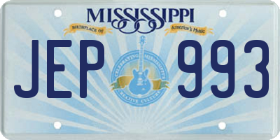 MS license plate JEP993