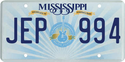 MS license plate JEP994