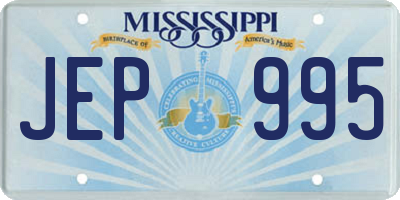 MS license plate JEP995