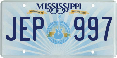 MS license plate JEP997