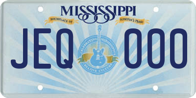 MS license plate JEQ000