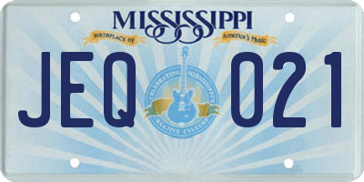 MS license plate JEQ021